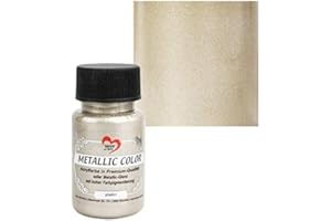 Ideen mit Herz Pintura Metalizada | pintura acrílica manualidades con brillo metálico noble y alta pigmentación de color | 50 ml (platino)