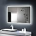 Produktbild Anten 25W 100x60cm Sensor-Touchfeld Badspiegel Spiegelleuchte mit Beleuchtung Kaltweiß 6000-6500K AC110-240V Sensor Wandspiegel Sensorleuchte Wandspiegel Eckig LED Litch,Dick:4cm [Energieklasse A+]