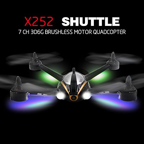 XK X252 5.8G FPV 7CH 6-Axis Gyro Drone RC Quadcopter RTF 1804 Brushless Motor, with 720P Camera -Black