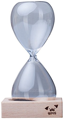 VENKON – Kreative Magnet Sanduhr aus mundgeblasenem Glas mit magnetischem Holzständer – Laufdauer: ca. 30 sek. - 5