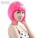 Neitsi 100% Kanekalon Fiber 14"(35cm) 160g/pc Women's Girl's Cosplay Short Synthetic BOB Hair Wigs Full Hair Extensions Wigs (Dark pink#)