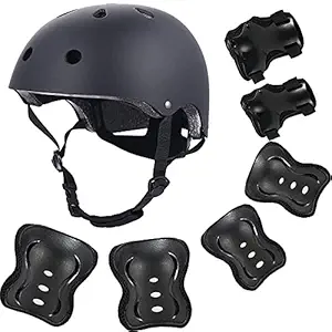 Purpol Kids Bike Helmet, Toddler Helmet for Ages 3-8 Boys Girls with Sports Protective Gear Set Knee Elbow Wrist Pads for Skateboard Cycling Scooter Rollerblading