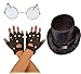 Produktbild Islander Fashions Herren 80er Jahre Slush Mad Biker Rocker Set Black Biker Handschuhe Brille Topper Hat Set One Size