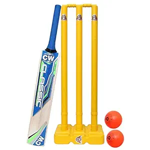 CW Bonzer Adults Cricket Kit Set Small Boys Cricket Set, Wooden Cricket Kit with Carry Bag, Cricket Bat with Wickets 3pc with Wicket Stand