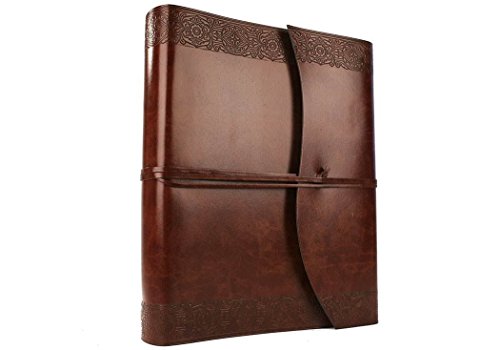 Maya Large Ge�tzt Handgefertigt mit Einband aus recyceltem Leder Fotoalbum, klassisch Pages (30cm x 24cm x 6cm) - 7