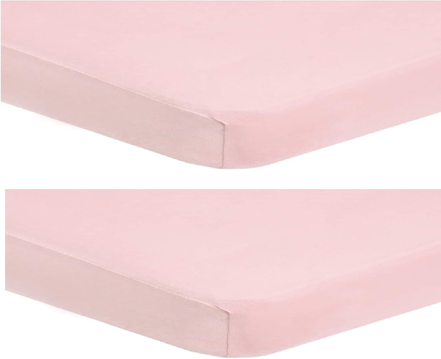 Dudu N Girlie Fitted Sheet Next to Me Crib 51 x 85 - Nexttome Crib Sheets 2 Pack Hypoallergenic Baby Cot Sheets Bedding Elasticated Breathable Easy Care (Pack of 2, Pink)