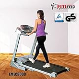 Pfingstangebot bis 05.06! Fitifito 9000 Profi Laufband 7PS 22km/h mit LED Bildschirm, Dämpfungssystem, 5 Trainingsmodulen inkl. HRC - Klappbar, Silber
