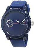 Tommy Hilfiger Herren Datum klassisch Quarz Uhr mit Silikon Armband 1791325