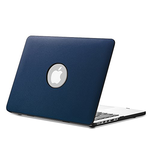 Fintie MacBook Pro 13 Retina Hülle Case - Ultra Slim Hochwertige Kunstleder Coated Hard Shell Schutzhülle Tasche für Apple MacBook Pro 13.3" mit Retina Display A1502 / A1425 (NEUESTE VERSION, NO CD-ROM Drive) , Marineblau