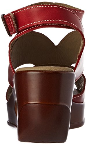 Fly London P143869003, Sandalias de Cuña Mujer, Rojo (Red 004), 36 EU