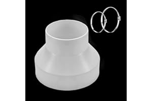 BOUGPENG Reductor de conducto redondo de 150 mm a 100 mm Con 2 abrazaderas de tubo de acero inoxidable Acoplador de reducción de tubo para extractores y unidades de ventilación