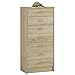 Produktbild Furniture To go 4 You Schmale Kommode mit Melamin, 7 Schubladen, 50 x 112 x 35 cm Sonama Oak