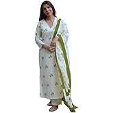 SANGOURI Women Floral Printed Kurta and Pant Set with Dupatta