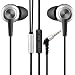 Produktbild In Ear Kopfhörer Aoslen Wired Kopfhörer Noise Cancelling Ohrhörer In-Ear Bass Stereo-Sport-Headsets mit Mikrofon & Knopf & Lautstärke Kontrolle Für iPhone Android Smartphones MP3-Player – Silber