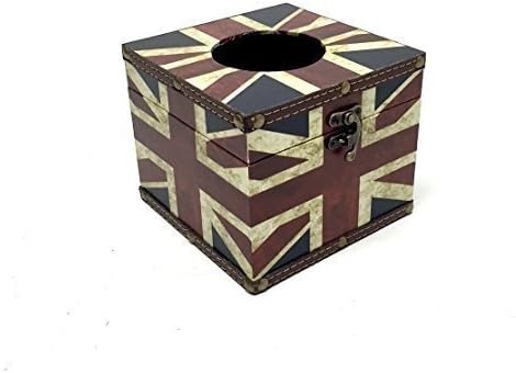 Charming Vintage Union Jack Design Square Tissue Box.