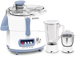 Pringle Brio High Efficiency 500 Watt Juicer Mixer Grinder With 2 Unbreakable Jars | JMG With 2 year Warranty On Motor | ISI Certified | White