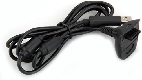 NoveltyThunder - High Quality - 1.8M Replacement USB Battery Charger Cable Charging Lead 2.0 USB For Xbox 360 Wireless Gamepad Controller (Black)