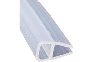 Mintice Tira de Sellado de la Puerta del Baño Sello de Espacio de Ventana de Mampara de Ducha Curvo Plano Caucho Vaso Fondo Clima 10mm 78" Pulgadas Forma de U