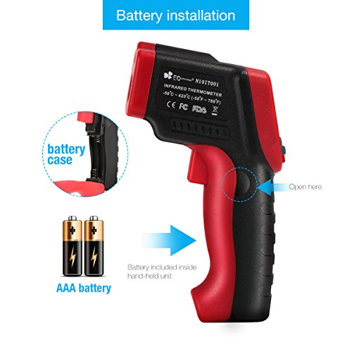 EC TECHNOLOGY Term metro Infrarrojo Digital L ser IR Sin Contacto Pistola de Temperatura -50 a 420 con Pantalla LCD y Funci n de Almacenamiento de Datos para Cocinar Barbacoa y M s - Rojo y Negro reviews EC TECHNOLOGY Term metro Infrarrojo Digital L ser IR Sin Contacto Pistola de Temperatura -50 a 420 con Pantalla LCD y Funci n de Almacenamiento de Datos para Cocinar Barbacoa y M s - Rojo y Negro