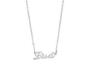 ARGENTO E DINTORNI Collana in acciaio con il nome per donna regolabile in corsivo colore argento anallergica girocollo