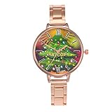 Junjie Frauen Quarz Analog Handgelenk Kleine Zifferblatt zarte Uhr Luxus Uhren Weihnachten Glas Legierung Metall Quarz Armband Verschluss einfache Band Länge 23cm