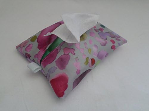 Handmade Oilcloth Make Up Face Wipes Holder - Voyage Raspberry Sprinkles Fabric