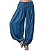 Produktbild Dorical Damen Haremshose Elegant Pumphose Lange Baumwolle Leinen Hose,Yogahosen,Freizeithose,Stoffhose leicht,Pumphose zum Tanzen,Sommerhose,Lose Hosen,9 Farben S-3XL (80% (Dunkelblau,Large)