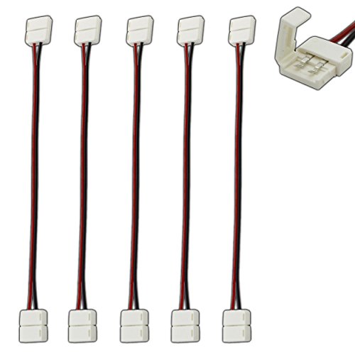 5 x stk. Bande LED connecteur rapide Câble 2 broches connecteur pour ruban à LED Câble de connexion Connecteur 10 cm
