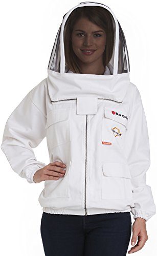 Natur Bienenhaus – Max Schützen – Bienenzucht Jacke – weiß – (One Piece) – Klare Sicht Zaun Schleier – maximalen Schutz – Professionelle & Anfänger Imker