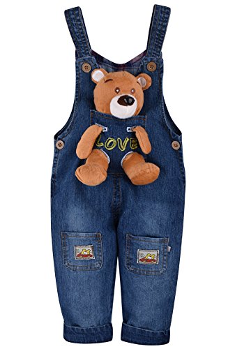 ZOEREA Baby Boy Girl Dungarees Jeans Jumpsuit Bear Animal Theme Overalls Jumpsuit Boys Jean Clothing Children Toddler Blue