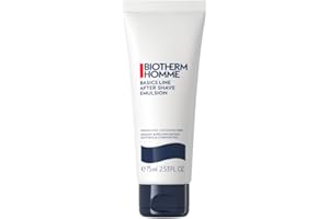 BIOTHERM HOMME Basics Line After Shave Emulsion, Après-rasage Apaisant sans alcool, pour peaux normales à sèches, anti-irritations post-rasage, peau hydratée et élastique, 75 ml