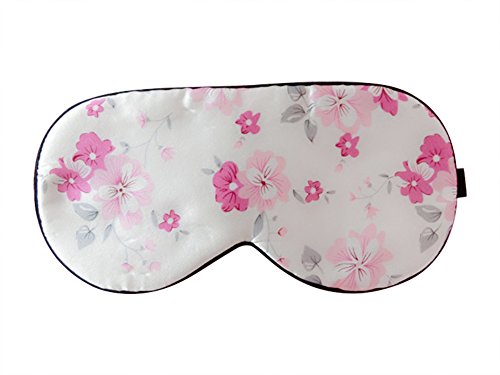 Moolecole New Comfort Floral Eye Mask With Adjustable Head Strap To Fit All Size Soft Sleep Mask For Travelling Rose Red