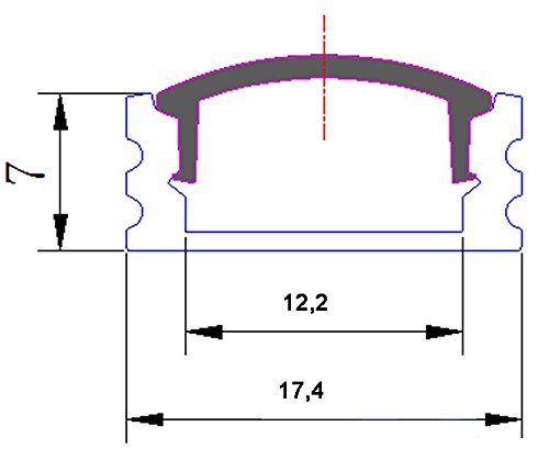 Preisvergleich Produktbild LED Aluminium-Profil Slim Line 8 mm 1Meter