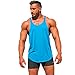 Produktbild Huihong Unterhemden Tank Topt für Herren Baumwolle Sport Strand Schwimmen Fitness Tank Slim Fit Muskel Shirt Weste Bluse (Hellblau, XL)