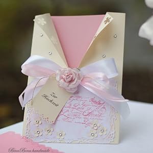 A5 Glückwunschkarte Glückwunsch Grußkarte Hochzeitsgeschenk Hochzeit rosa Handarbeit binnbonn