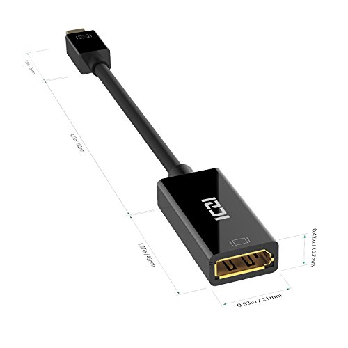 ICZI 4K Mini Displayport auf Displayport Adapter, Male zu Female, vergoldet Stecker, Schwarz, für Macbook, Kiebel KCSMOBILEGAMING PRO7-15, Sureface book und mehr (1 Stuck) - 5