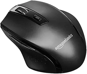 AmazonBasics Ergonomic Wireless Mouse - DPI Adjustable - Black