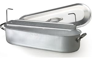 BALDASSARE AGNELLI Pentole Agnelli ALMA11870 Pesciera con 2 Maniglie Inox più Griglia e Coperchio, Alluminio Professionale 3 mm, 70 cm