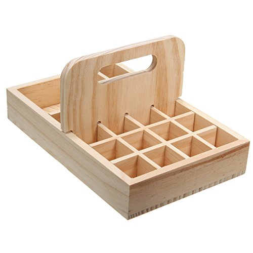 baogu21 Slots Aromatherapy Essential Oil Bottles Wooden Stand Organizer Storage Board