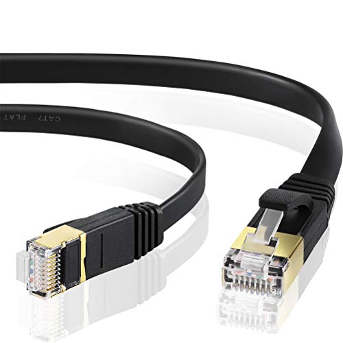 Cat 7 Ethernet Cable 10M,MKASYON Cat7 10Gbps 600Mhz High-Speed Rj45 STP Shielded Internet Network Lan Patch Cable(10M, Black)