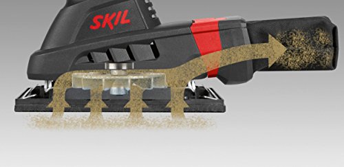 Skil Schwingschleifer 7348 AA (160W, 92 x 185 mm, Variable Drehzahl, Klett- und Klemmsystem, Staubsauger-Anschluss + Staubbeutel, +3 tlg. Schleifpapierset) - 3