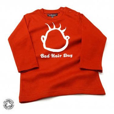 Bad Hair Day Baby/Kids White T-shirt L/S - Funny Baby Clothes,18-24 months