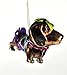 Dachshund - Painted Glass Hanging Decoration 10cm / 4"
