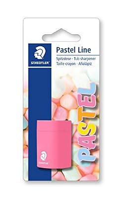 Staedtler Pastel Line - Blister 1 Taille-Crayon Avec Réservoir (Jaune, Orange, Rose Ou Bleu)