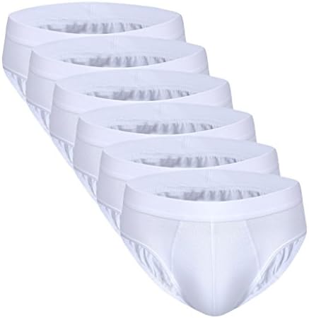 XIAOLV88 Men's Cotton Full-Cut Breathe Briefs Soft Underwear Pure Color 6-Pack