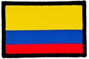 PANDIUI23 Patch ricamate Bandiera Colombia con colori ufficiali - Scudo ricamato - Patch motociclistiche ricamate - Patch militari, patch Colombia (Colombia)