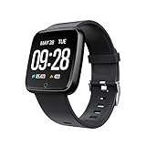 TPulling Mode Intelligente Y7 Smartwatch Armbanduhr Große Batteriekapazität Bluetooth Herzfrequenz Farbe Bildschirm Schrittzähler für Android für iOS Mehrere Sportmodus Smart Armband(schwarz)