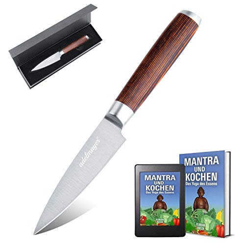 adelmayer® - Cuchillo de Cocina Profesional con Hoja Afilada de 20 cm de Acero alemán, Mango de Madera + Caja de Madera