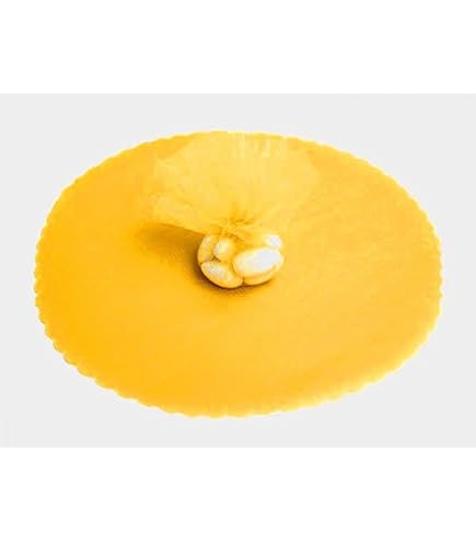 Nonsoloconfetti 100 Pz. Velo VELI di Fata Tulle Organza Tondo VELETTI BOMBONIERE Fai da Te Confetti (Oro