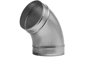Blauberg UK 8 inch 200 mm Metal Ducting and Fittings - 45 Degree Pressed Metal Bend - 200 mm